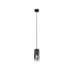 Robin - Matt Black Pendant with Smoked Glass Robin - Matt Black Pendant with Smoked Glass