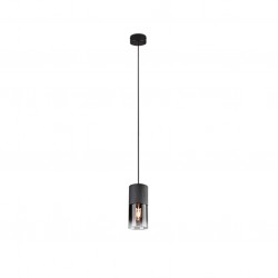 Robin - Matt Black Pendant with Smoked Glass Robin - Matt Black Pendant with Smoked Glass