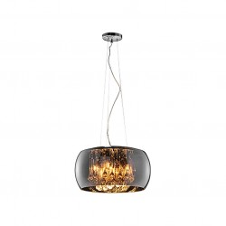 Vapore - Mirrored Smoked Glass 5 Light Pendant with Clear Glass Drops Vapore - Mirrored Smoked Glass 5 Light Pendant with Clear Glass Drops