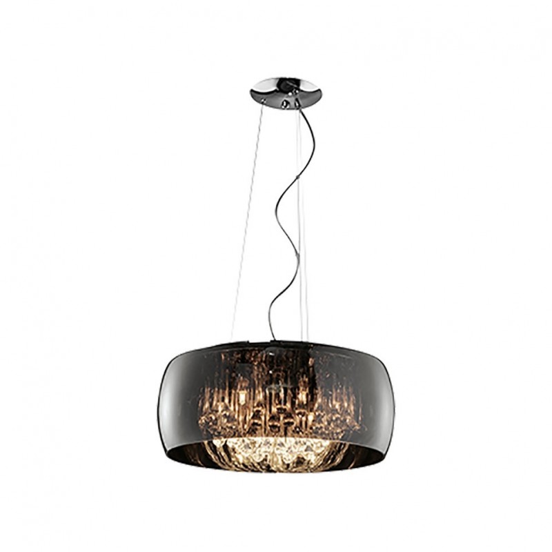 - Vapore - Mirrored Smoked Glass 6 Light Pendant with Clear Glass Drops Trio-311210606 - Vapore - Mirrored Smoked Glass 6 Light Pendant with Clear Glass Drops