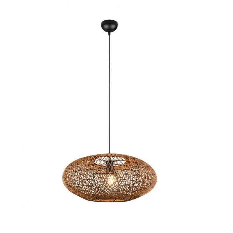 - Hedda - Black Pendant with Rope Shade Trio-312300136 - Hedda - Black Pendant with Rope Shade