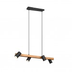 Marley - Wooden & Matt Black 4 Light over Island Fitting Marley - Wooden & Matt Black 4 Light over Island Fitting