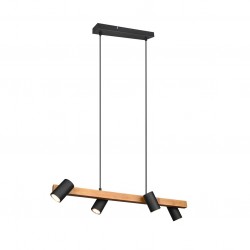 Marley - Wooden & Matt Black 4 Light over Island Fitting Marley - Wooden & Matt Black 4 Light over Island Fitting