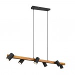 Marley - Wooden & Matt Black 6 Light over Island Fitting Marley - Wooden & Matt Black 6 Light over Island Fitting