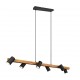- Marley - Wooden & Matt Black 6 Light over Island Fitting Trio-312490632 - Marley - Wooden & Matt Black 6 Light over Island Fitting