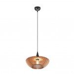 Colino - Anthracite Pendant with Natural Wooden Slats Colino - Anthracite Pendant with Natural Wooden Slats