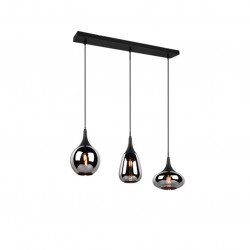 Lumina - Matt Black 3 Light over Island Fitting with Mirrored Smoked Glass Lumina - Matt Black 3 Light over Island Fitting with Mirrored Smoked Glass