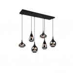 Lumina - Matt Black 6 Light over Island Fitting with Mirrored Smoked Glass Lumina - Matt Black 6 Light over Island Fitting with Mirrored Smoked Glass