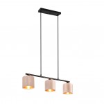 Julieta - Black 3 Light over Island Fitting with Fawn & Gold Shades Julieta - Black 3 Light over Island Fitting with Fawn & Gold Shades
