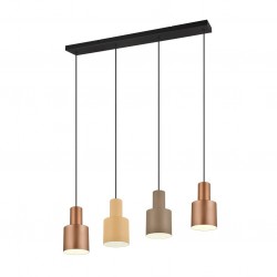 Agudo - Black 4 Light over Island Fitting with Multicolour Shades Agudo - Black 4 Light over Island Fitting with Multicolour Shades