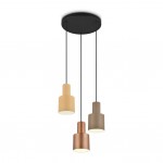 Agudo - Black 3 Light Cluster Pendant with Multicolour Shades Agudo - Black 3 Light Cluster Pendant with Multicolour Shades