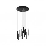 Tubular - Matt Black 11 Light LED Cluster Pendant
