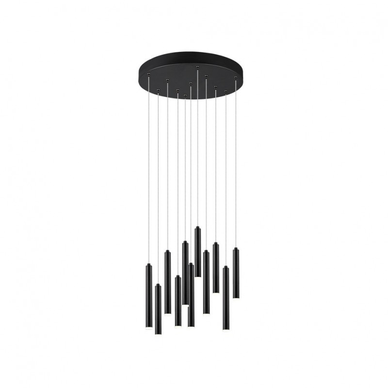 - Tubular - Matt Black 11 Light LED Cluster Pendant Trio-321691132 - Tubular - Matt Black 11 Light LED Cluster Pendant