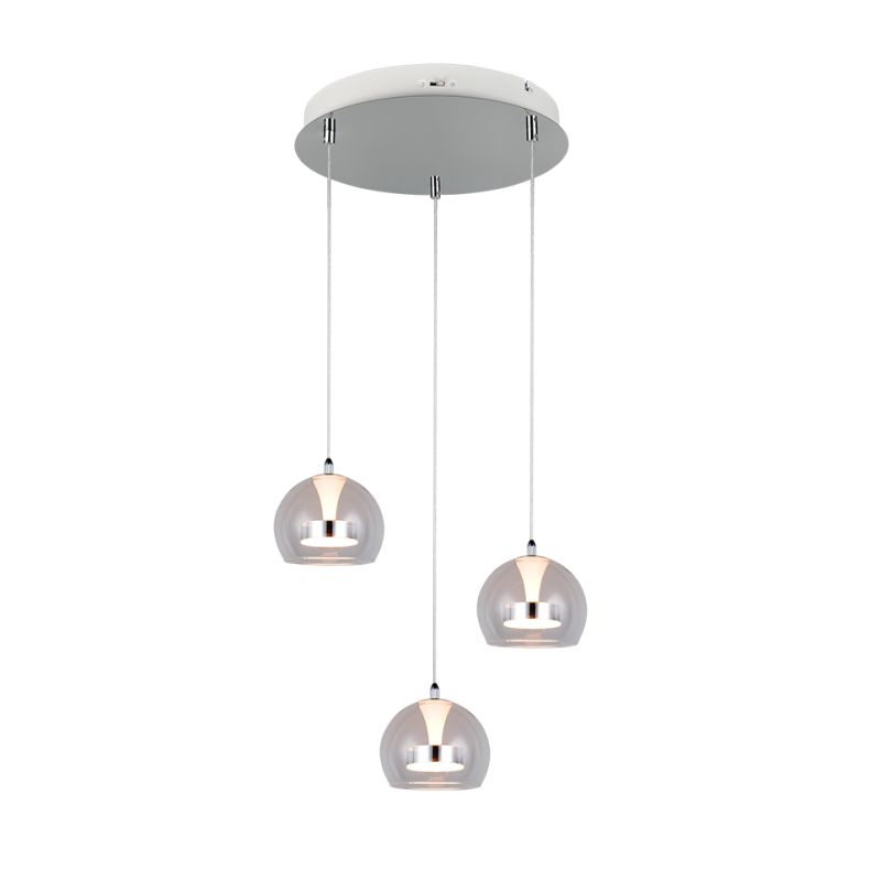 - Flynt - Chrome CCT 3 Light Cluster Pendant with Clear Glass Trio-331630306 - Flynt - Chrome CCT 3 Light Cluster Pendant with Clear Glass