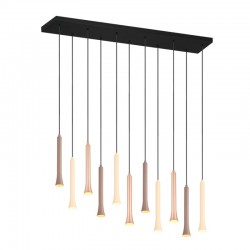 Fiato - Matt Black 11 Light CCT over Island Fitting with Multicolour Shades Fiato - Matt Black 11 Light CCT over Island Fitting with Multicolour Shades
