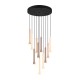 Trio-352091117 - Fiato - Matt Black 11 Light CCT Cluster Pendant with Multicolour Shades