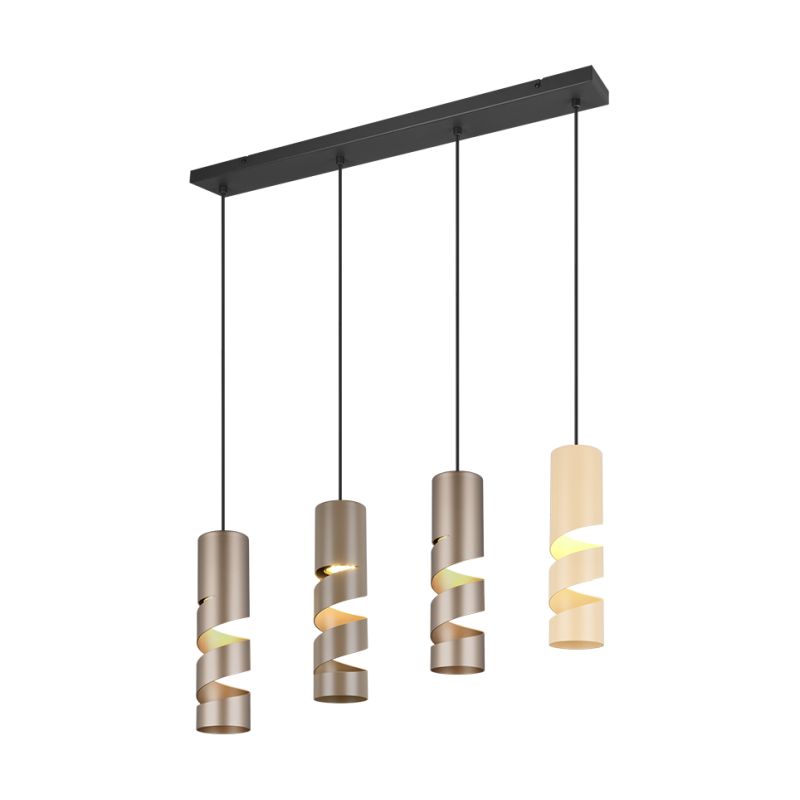 - Stream - Black 4 Light over Island Fitting with Multicolour Shades Trio-364000417 - Stream - Black 4 Light over Island Fitting with Multicolour Shades