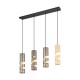 - Stream - Black 4 Light over Island Fitting with Multicolour Shades Trio-364000417 - Stream - Black 4 Light over Island Fitting with Multicolour Shades