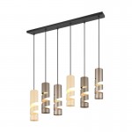 Stream - Black 6 Light over Island Fitting with Multicolour Shades Stream - Black 6 Light over Island Fitting with Multicolour Shades