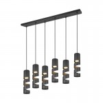 Stream - Matt Black 6 Light over Island Fitting Stream - Matt Black 6 Light over Island Fitting