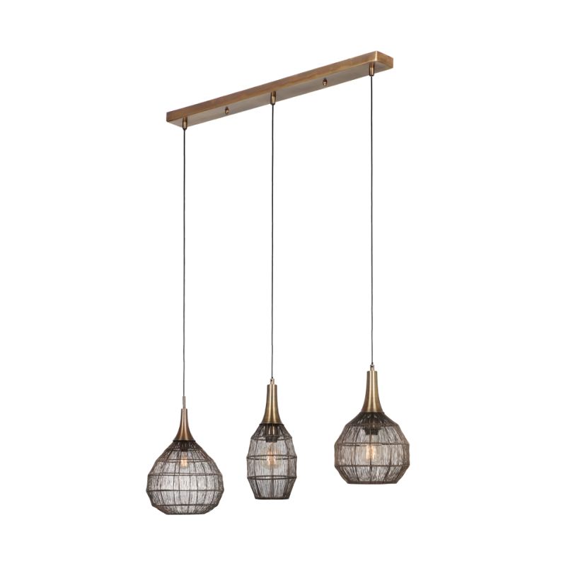 - Soraya - Old Brass 3 Light Mesh over Island Fitting Trio-365400304 - Soraya - Old Brass 3 Light Mesh over Island Fitting