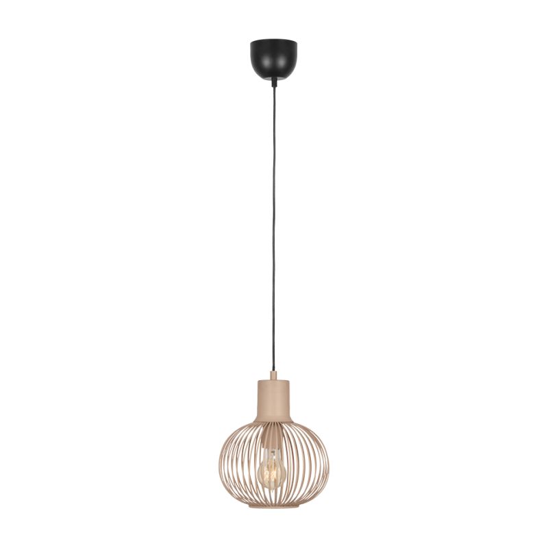 Ceiling Lights - Gila - Matt Black Pendant with Sand Shade ∅ 23 cm Trio-365700166 - Gila - Matt Black Pendant with Sand Shade ∅ 23 cm