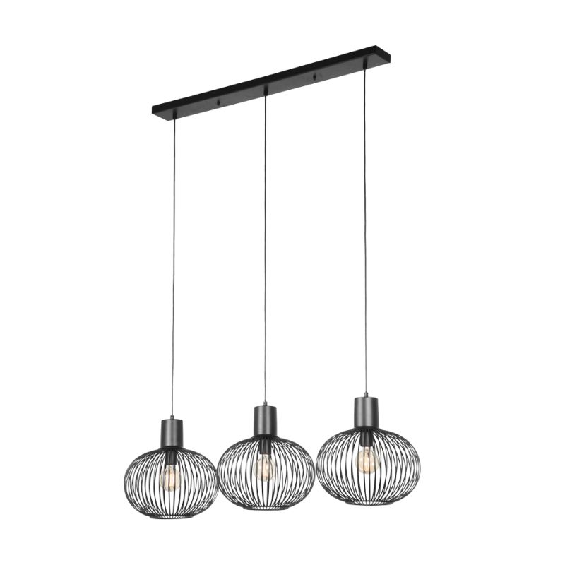- Gila - Matt Black 3 Light over Island Fitting Trio-365700332 - Gila - Matt Black 3 Light over Island Fitting