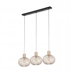 Gila - Matt Black 3 Light over Island Fitting with Sand Shades Gila - Matt Black 3 Light over Island Fitting with Sand Shades