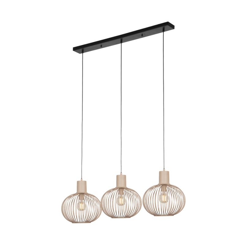 Trio-365700366 - Gila - Matt Black 3 Light over Island Fitting with Sand Shades
