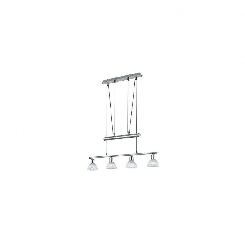 - Levisto - Matt Nickel 4 Light over Island Fitting with Alabaster Glass Trio-371010407 - Levisto - Matt Nickel 4 Light over Island Fitting with Alabaster Glass
