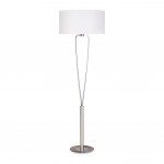 Paris II - Matt Nickel Floor Lamp with White Shade Paris II - Matt Nickel Floor Lamp with White Shade