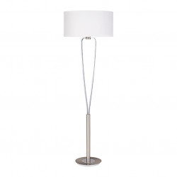 Paris II - Matt Nickel Floor Lamp with White Shade Paris II - Matt Nickel Floor Lamp with White Shade