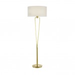 Paris II - Matt Brass Floor Lamp with White Shade Paris II - Matt Brass Floor Lamp with White Shade