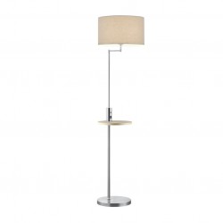 Claas - Matt Nickel USB Floor Lamp with Grey Shade Claas - Matt Nickel USB Floor Lamp with Grey Shade