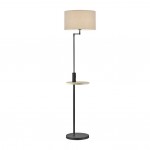 Claas - Matt Black USB Floor Lamp with Grey Shade Claas - Matt Black USB Floor Lamp with Grey Shade