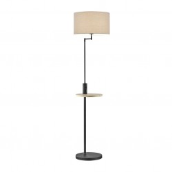 Claas - Matt Black USB Floor Lamp with Grey Shade Claas - Matt Black USB Floor Lamp with Grey Shade