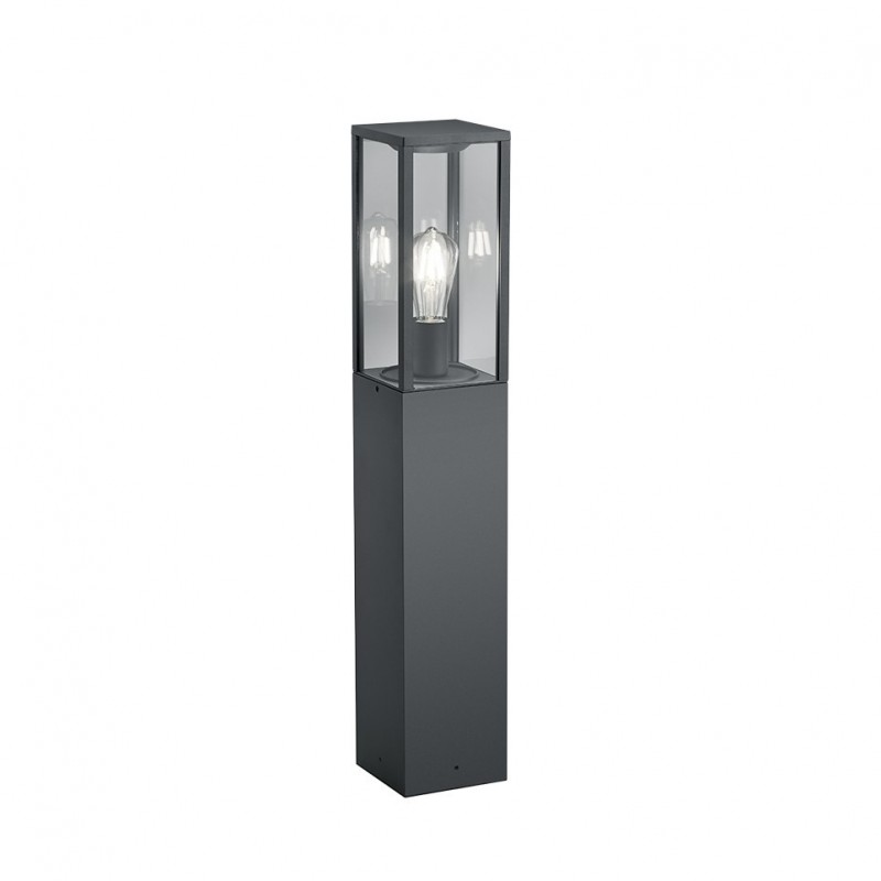 - Garonne - Anthracite Bollard with Clear Glass Trio-401860142 - Garonne - Anthracite Bollard with Clear Glass