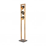 Bell - Antique Nickel & Wood 3 Light Floor Lamp Bell - Antique Nickel & Wood 3 Light Floor Lamp
