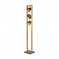 Bell - Antique Nickel & Wood 3 Light Floor Lamp Bell - Antique Nickel & Wood 3 Light Floor Lamp
