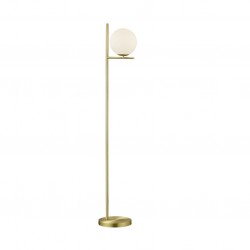 Pure - Matt Brass Floor Lamp with White Glass Pure - Matt Brass Floor Lamp with White Glass