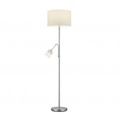 Hotel - Nickel Mother & Child Floor Lamp with White Shade Hotel - Nickel Mother & Child Floor Lamp with White Shade