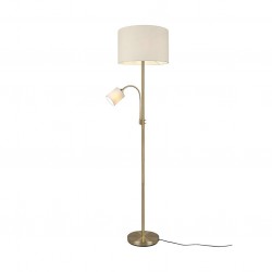 Hotel - Brass Mother & Child Floor Lamp with Cream Shade Hotel - Brass Mother & Child Floor Lamp with Cream Shade