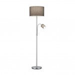 Hotel - Nickel Mother & Child Floor Lamp with Grey Shade Hotel - Nickel Mother & Child Floor Lamp with Grey Shade