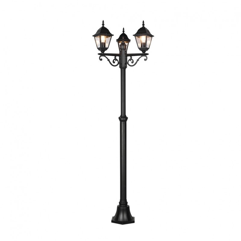 - Livenza - Traditional Matt Black 3 Light Post Trio-405760332 - Livenza - Traditional Matt Black 3 Light Post