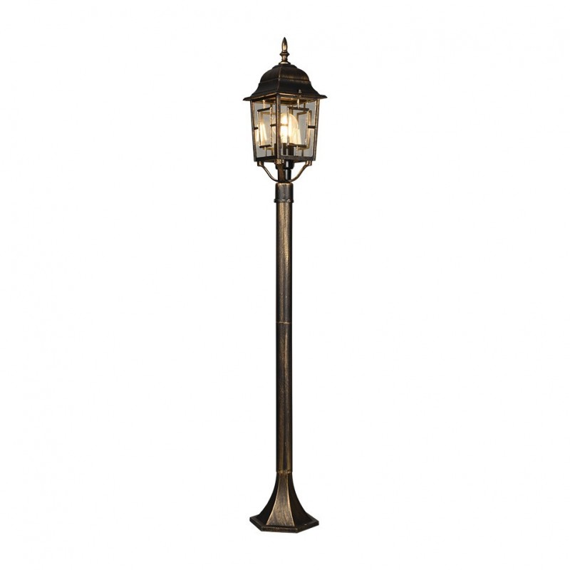 Trio-405960128 - Volturno - Black & Gold Post with Clear Diffuser