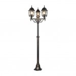Volturno - Black & Gold 3 light Post with Clear Diffuser Volturno - Black & Gold 3 light Post with Clear Diffuser