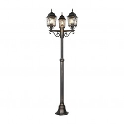 Volturno - Black & Gold 3 light Post with Clear Diffuser Volturno - Black & Gold 3 light Post with Clear Diffuser