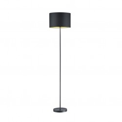 Hostel - Black Floor Lamp with Gold & Black Shade Hostel - Black Floor Lamp with Gold & Black Shade