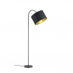 Hostel - Black Ajustable Floor Lamp with Gold & Black Shade Hostel - Black Ajustable Floor Lamp with Gold & Black Shade