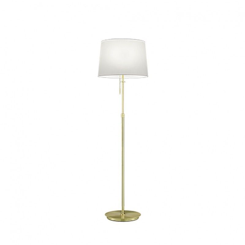 Table & Floor Lamp - Lyon - Matt Brass 3 Light Floor Lamp with White Shade Trio-409100308 - Lyon - Matt Brass 3 Light Floor Lamp with White Shade